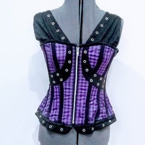 Trapp Style Purple and Black Steel Boned Corset